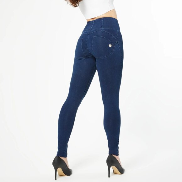 FREDDY $199 WR.UP Denim High Waisted Full Length Blue Dark Wash size 10 Stretch - Picture 2 of 16
